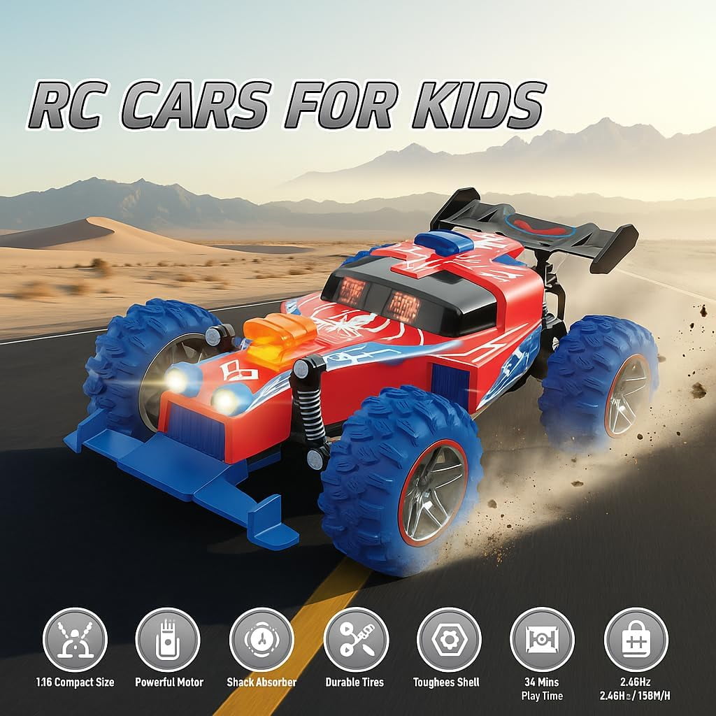 Gmdisc Remote Control Car, 1:18 High Speed RC Cars, 20+ km/h Toy for Boys & Girls Christmas Birthday Gifts for Kids