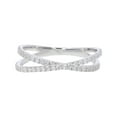 thumbnail image 2 of KEEVA JEWELS 0.45 Carat FG/VS Round Lab Grown Diamond Criss Cross X Ring Made in 14K White Gold Size 7, 2 of 7