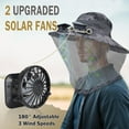 thumbnail image 2 of IC ICLOVER Mosquito Net Hat with Fan Built-in, Wide Brim Solar Fan Hat with Netting, 3 Speeds Adjustable for Men Women Outdoor - Camouflage Gray, 2 of 8