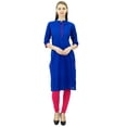 thumbnail image 1 of Phagun Kurti en Coton Uni Tunique Designer Col Mandarin Kurta Ethnique Décontractée Blouse, 1 of 1