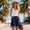 Navy women plus size bermuda shorts a1, variant on Cagogo Women Plus Size Bermuda Shorts Elastic Waist Casual Loose Pants with Pockets Solid Travel Lounge Shorts for Beach Summer Work, Gray 3XL