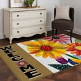 thumbnail image 3 of Area Rugs for Living Room Bedroom, Spring Daisy 4'x6' Rug Washable Carpet Runner Indoor Outdoor, Brown Modern Abstract Art Dots Floral Non Slip Accent Floor Mats Rug for Kitchen, Office, 3 of 8