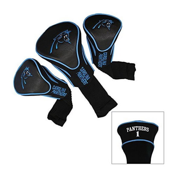 Fundas de cabeza contorneadas Team Golf NFL Carolina Panthers, paquete de 3, talla única