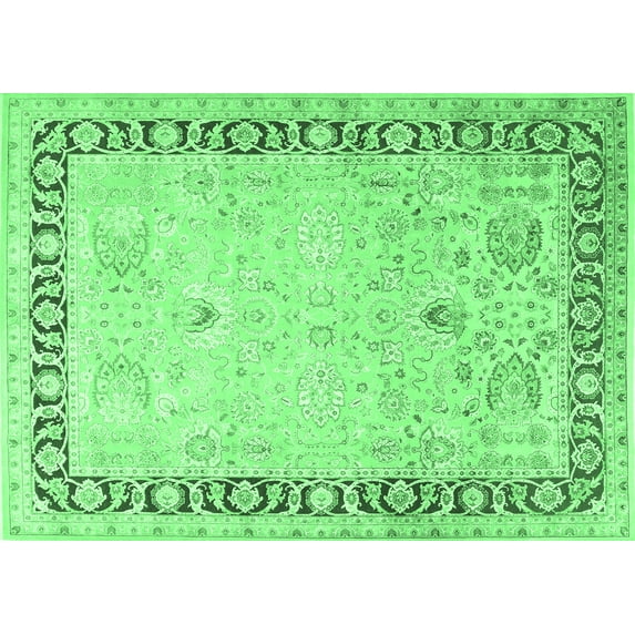 Ahgly Company Indoor Rectangle Persian Emerald Green Traditional Area Rugs, 3' x 5'