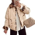 thumbnail image 1 of Veste Matelassée Doublée en Molleton Léopard pour Femmes, Réversible, à Revers, Manches Longues, Chaude, Rembourrée, avec Poches, m, 1 of 9