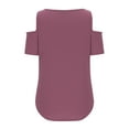 thumbnail image 7 of tarylea Womens Tops Cold Shoulder Short Sleeve Blouse V Neck Solid Color Shirts Casual Loose Summer Trendy Tops, 7 of 7