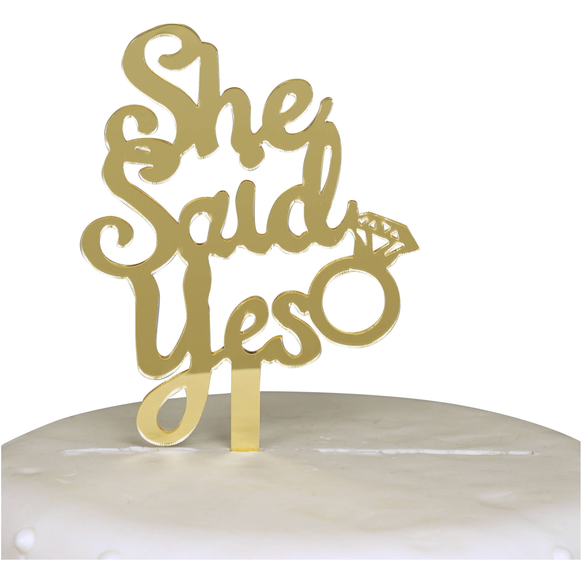 Details about   She Said Yes Black Acrylic Engagement Ring Wedding Day Cake Topper Silhouette 