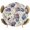 Beige, variant on Elastic Fitted Round Tablecloth, Country Flowers Waterproof Stretch Table Cover for 55"-60" Tables, Botanical Purple Blue Floral Black Washable Outdoor Tablecloths for Patio, Picnic, Camping