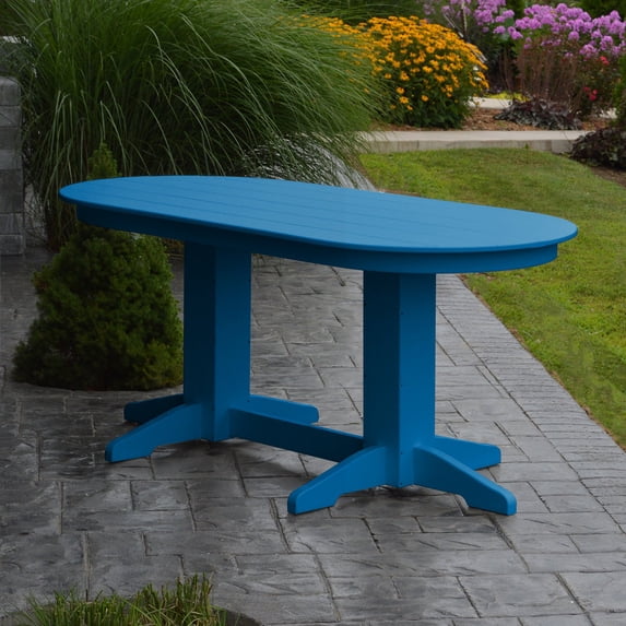 A & L Furniture Poly 72 x 33 in. Oval Outdoor Dining Table