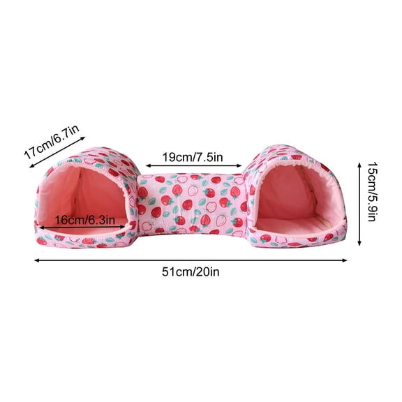 Qiulaii Washable Guinea Pig Bed Hideout Tunnel, Soft Plush Small Animal Cave House for Rabbits Chinchillas Hamsters Ferrets, Cozy Winter Shelter with Non Slip Bottom