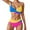 Colorblock, variant on Busydd Swimsuit for Women 2 Piece High Waisted Bikini Set Trendy V Neck Pleated Bathing Suit Colorblock Swim Suits with Briefs
