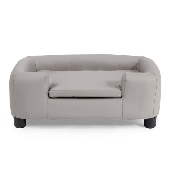 SAEWUD 37"x24" Elevated Dog Sofa Bed - Soft PU Scratch-Resistant Fabric Raised Pet Couch for Comfortable Sleep & Relaxation, Pet Furniture for Home Use