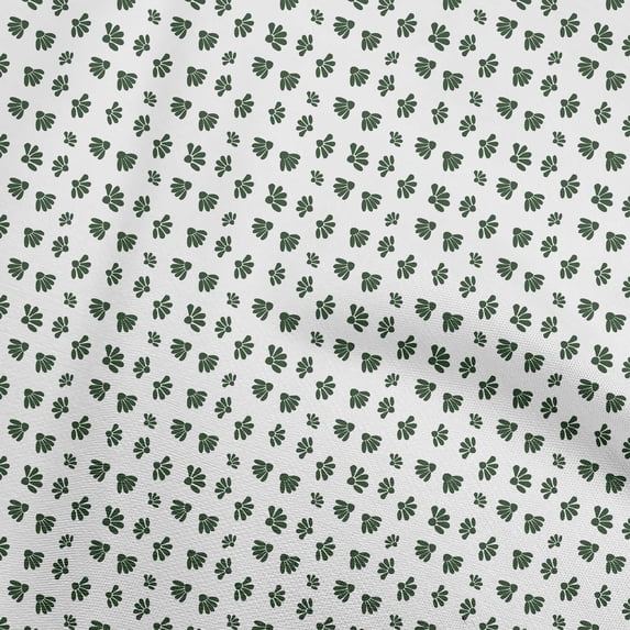 oneOone Cotton Flex Dark Green Fabric Floral Sewing Material Print Fabric By The Yard 40 Inch Wide