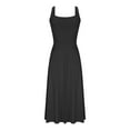 thumbnail image 4 of RYRJJ Womens Summer Formal Dresses Elegant Sleeveless A Line Square Neck Flowy Swing Solid Long Dress Wedding Guest Dress(Black,XS), 4 of 6