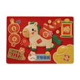 thumbnail image 1 of Yhmxh Alfombrillas de baño para baño Alfombra de baño Felpudo rojo de Año Nuevo para entrada, diseño de caballito, de tierra de diatomeas, antideslizante, absorbente de agua Decoración del baño, 1 of 5