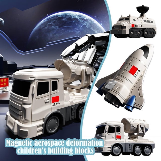 LEEYNEER Constructo Modular Transforming Toy SetMagnetic Transform Engineering Car ToyTransforming Construction Toy Vehicle T Robot