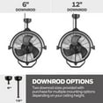 thumbnail image 4 of Open Box Honeywell Garage Ceiling Fan, 18” 3 Speed Indoor Outdoor Fan,Matte Blk, 4 of 13