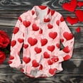 thumbnail image 5 of JLFKNG Mens T-Shirts Short Sleeve Shirts For Men Romantic Valentines Day Love Heart Printed Buttons Up Breathable Shirt Tops Suitable For Vacation, 5 of 7