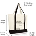 thumbnail image 3 of Dalix Capacious Embroidered Shopping Tote Bag in Black, 3 of 5
