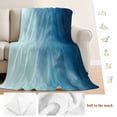 thumbnail image 5 of Blue Ombre Blanket Soft Cozy Warm Throw Blanket for Couch, Plush Fuzzy Flannel Fleece Blankets for Sofa, Coastal Beach Modern Abstract Art Bed Blankets Lightweight Gifts for Women, 40"x50", 5 of 9