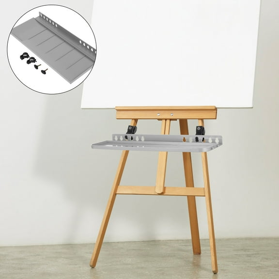 Luxshiny Lightweight Portable Easel Tray for Painting Supplies Storage Grey