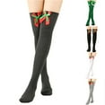thumbnail image 5 of Lierteer Christmas Striped Long Stockings Bow Christmas Socks Ball Long Socks Fashion Women Soks Sexy Slim Long Soks Striped Hosiery 19, 5 of 9
