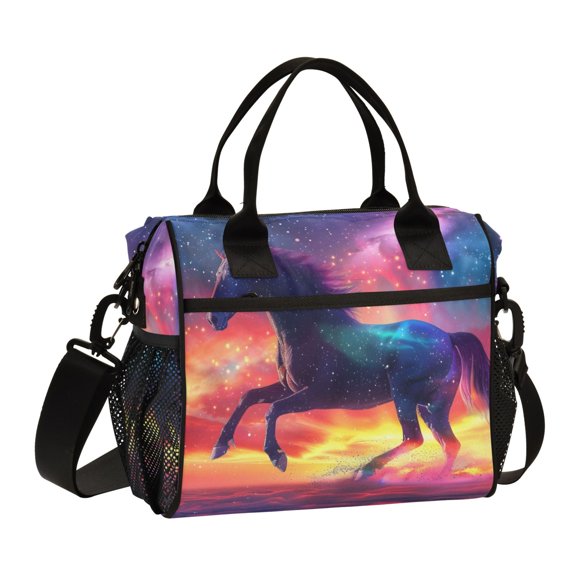 ALAZA Horse Roars in Sky Insulated Lunch Bag Reusable Tote Box Adjustable Shoulder Strap for Work Picnic