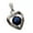 Navy, variant on Stainless Steel Mother and Son Cz Heart Pendant Necklace