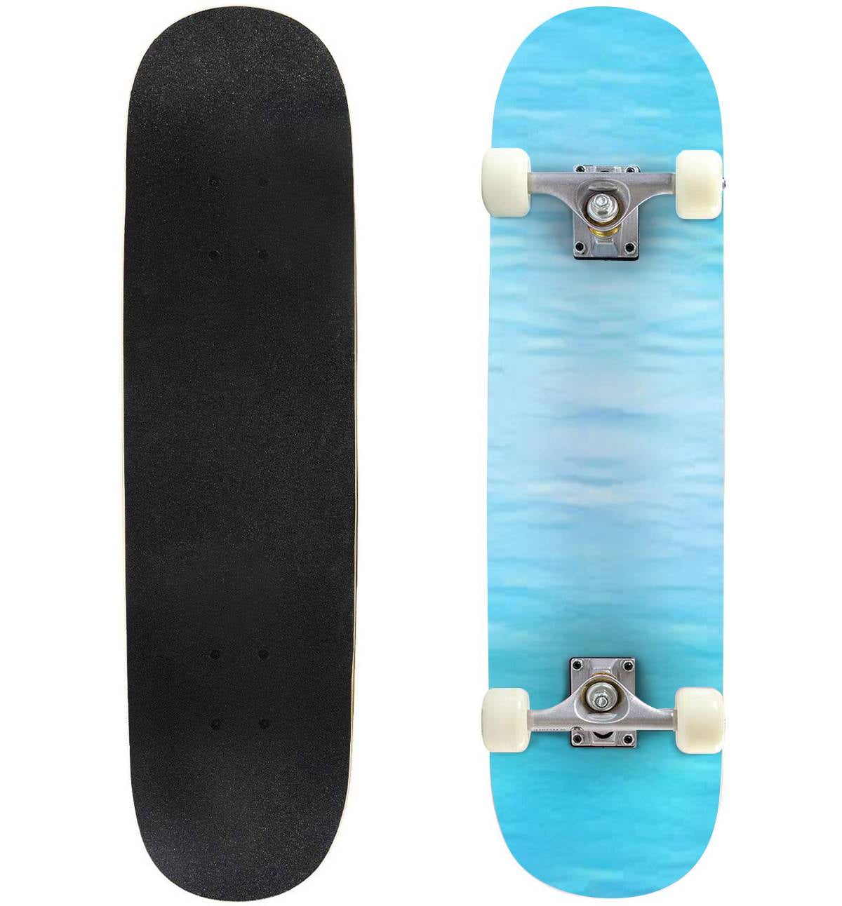 vector texture of water bright blue color Outdoor Skateboard Longboards 31"x8" Complete Skate Board Cruiser - Walmart.com
