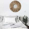 15.7inches Round Hanging Wall Mirror,Decorative straw rope Wall Mounted