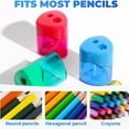 thumbnail image 6 of Taotanxi Double Hole Oval Pencil Sharpener Stud-ent Plastic Color Transparent Pencil Sharpener (Random Color/1PC), 6 of 8