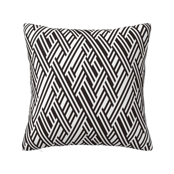 Honeii Black White Stripes Print Throw Pillow, Square Decorative Pillow Forms Soft Fluffy Plump Pillow Decorative Pillow Inserts,Couch Pillows-12"x12"