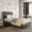 Brown, variant on King Size Corduroy Bed Frame with Headboard, Heavy Duty Wood Slats, Noise-Free & Easy Assembly, No Box Spring Needed, Modern for Bedroom, Guest Room, Apartment