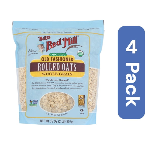 Bob's Red Mill - Oats - Organic Old Fashioned Rolled Oats - Case of 4 - 32 oz.