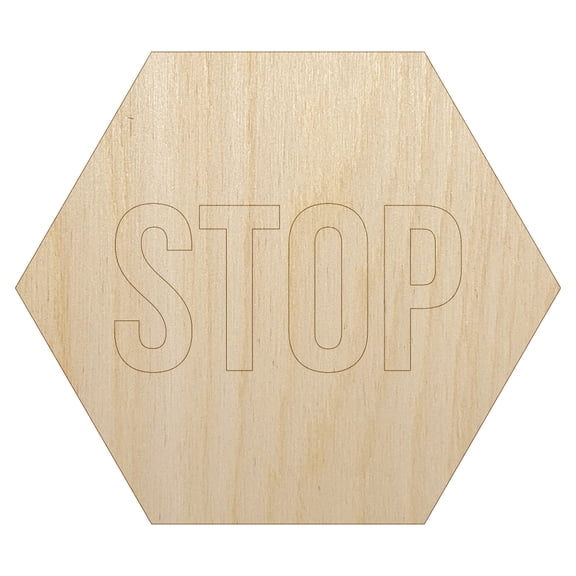 Stop Sign Wood Shape Unfinished Piece Cutout Craft DIY Projects - 4.70 Inch Size - 1/8 Inch Thick