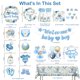 thumbnail image 2 of Set de decoración para baby shower, color azul cocomigo, para niño, 213 unidades, 2 of 7