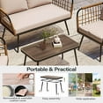 thumbnail image 5 of LAUSAINT HOME 4 Pieces Outdoor Conversation Sets, Patio Metal Frame Sofa with Wood Loveseat and Coffee Table, Beige Cushions, 5 of 10