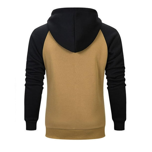LYXSSBYX Mens Shirts Long Sleeve Men Hoodies Color Patchwork Blend Fleece Pullover Kanga Pocket Sweatshirts - Walmart.com
