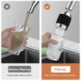 thumbnail image 6 of 360 ° rotation kitchen faucet nozzle with filter High pressure water saver Bubble mode faucet extender accessory for 3 spray modes (Black), 6 of 9
