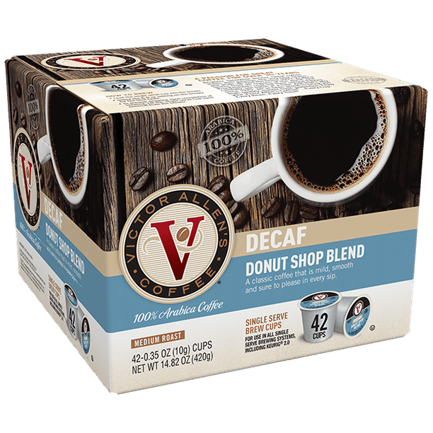 Victor Allen's Coffee Decaf Donut Shop Blend, Medium Roast, Single