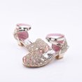 thumbnail image 3 of HAOTAGS Dance Shoes for Toddler Girls, Princess Sparkle Latin Breathable Sequin Dance Sneakers Sandals Gold 27, 3 of 9