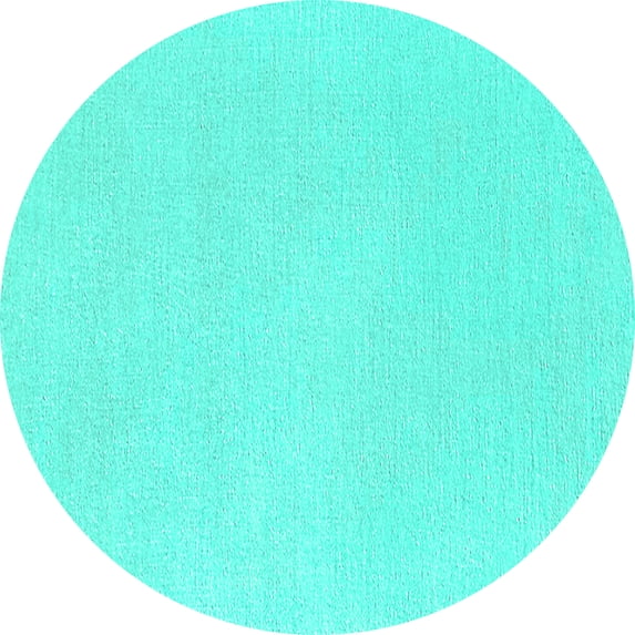 Ahgly Company Machine Washable Indoor Round Solid Turquoise Blue Modern ...