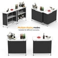 thumbnail image 6 of LYYHTY Portable Bar Table, 3-Tier Shelves, Mobile Bar Table for Events, Party, Camping, Picnic, Tradeshow, Indoor with Black Skirt, 39 "L x 34" H, 6 of 9