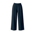 thumbnail image 4 of Women's Solid Color Loose Casual Long Pants With Pockets And Elastic Waist, 4 of 6