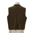 thumbnail image 4 of Timoontee Men's Vintage Suit Vest Casual Comfy Waistcoat Sleeveless V-Neck Jacket Vest Solid Button Down Vest Fall Fashion Vest Coffee S, 4 of 6