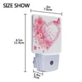 thumbnail image 4 of LED Sensor Night Light Auto On/Off Dusk to Dawn Lamp for Bedroom Hallway Floral Heart with Pink Glitter 2 Pack, 4 of 7