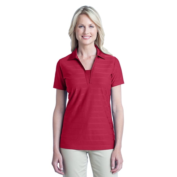 DESCATALOGADO Port Authority Polo de mujer con textura horizontal S Rich Red Autoridad Portuaria L514