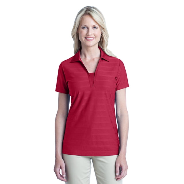 DESCATALOGADO Port Authority Polo de mujer con textura horizontal S Rich Red Autoridad Portuaria L514