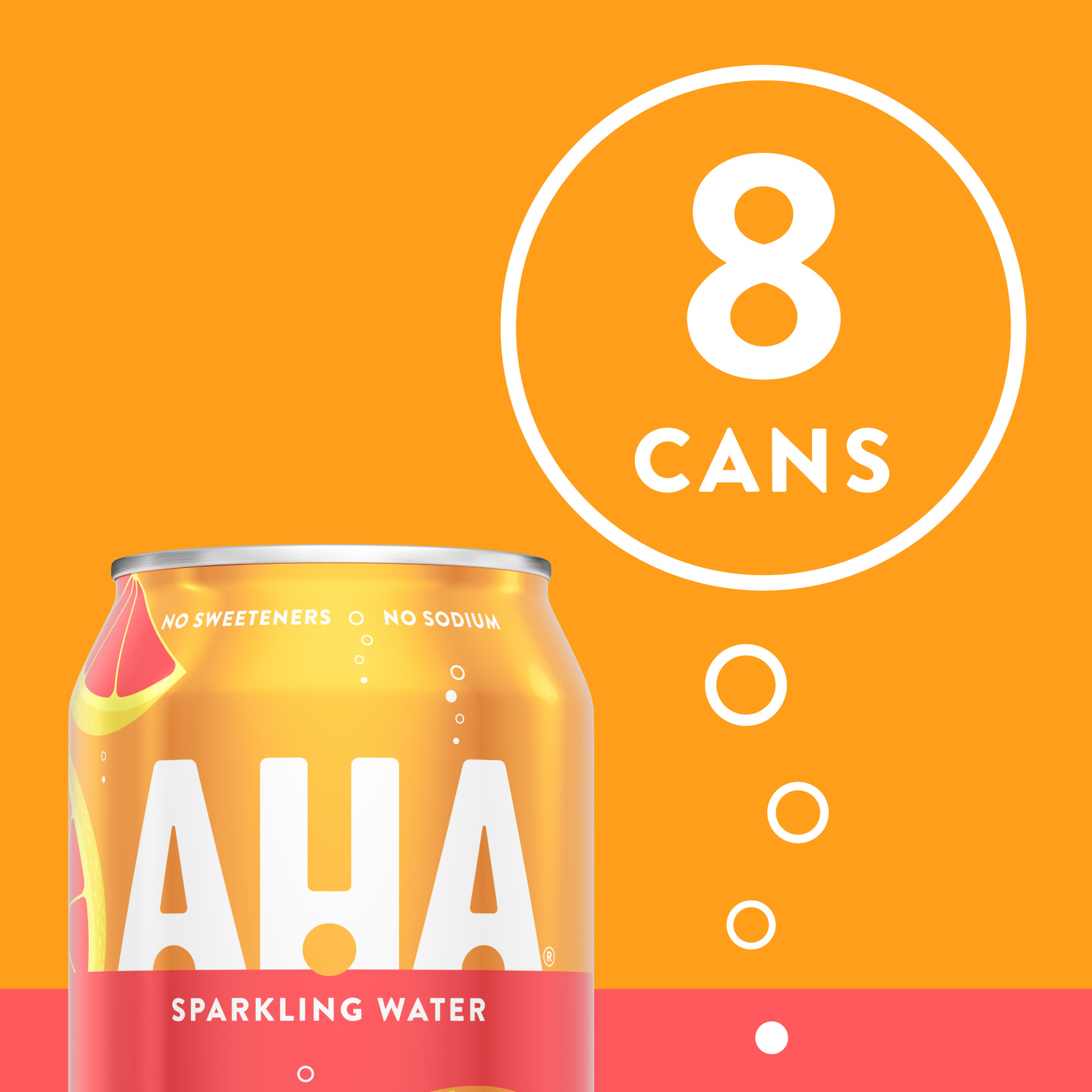AHA Orange and Grapefruit Sparkling Water, 12 fl oz, 8 Cans - image 5 of 10