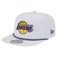 thumbnail image 3 of Men's New Era White Los Angeles Lakers Performance Rope Golfer Adjustable Hat, 3 of 5